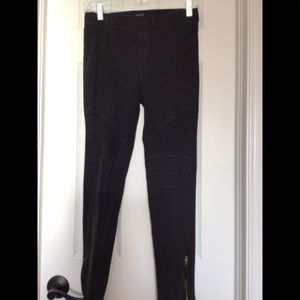 Black moto-style leggings.  Rocker chic!